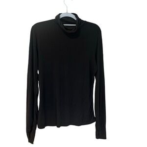Modern Movement Lightweight Long Sleeve Black Loose Turtleneck Tee Size Large